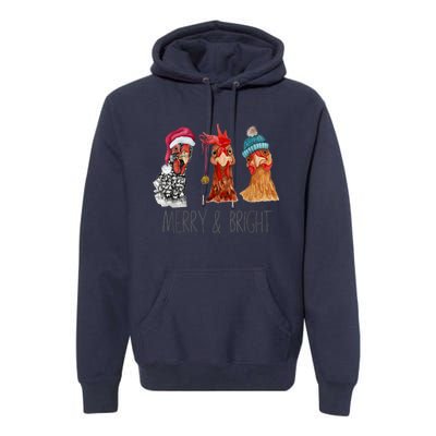 Cute Chickens Christmas Christmas Farm Animal Funny Holiday Premium Hoodie