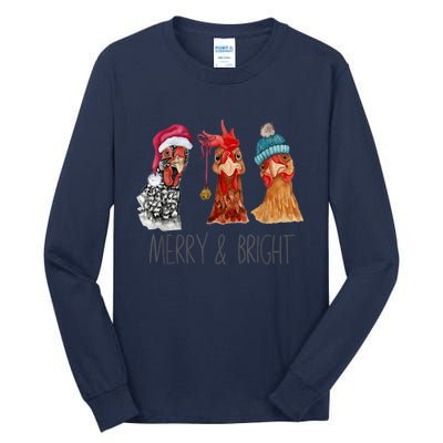 Cute Chickens Christmas Christmas Farm Animal Funny Holiday Tall Long Sleeve T-Shirt