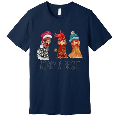 Cute Chickens Christmas Christmas Farm Animal Funny Holiday Premium T-Shirt