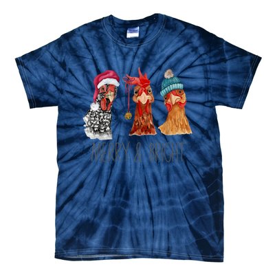 Cute Chickens Christmas Christmas Farm Animal Funny Holiday Tie-Dye T-Shirt