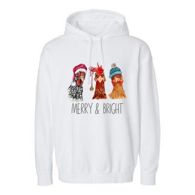 Cute Chickens Christmas Christmas Farm Animal Funny Holiday Garment-Dyed Fleece Hoodie