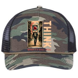 Conservative Cancel Culture Think While Its Still Legal Retro Rope Trucker Hat Cap