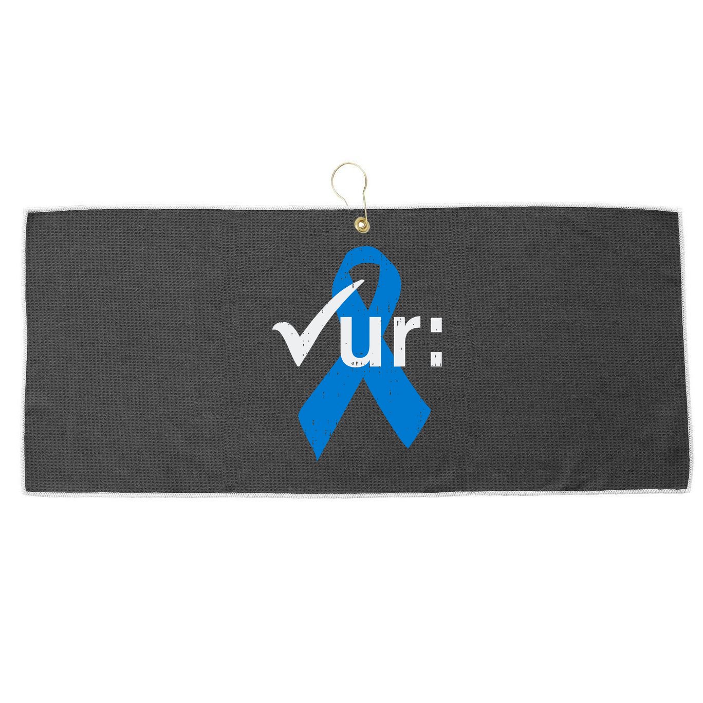Colorectal Colon Cancer Awareness Blue Ribbon Colonoscopy  Large Microfiber Waffle Golf Towel