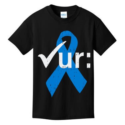 Colorectal Colon Cancer Awareness Blue Ribbon Colonoscopy  Kids T-Shirt