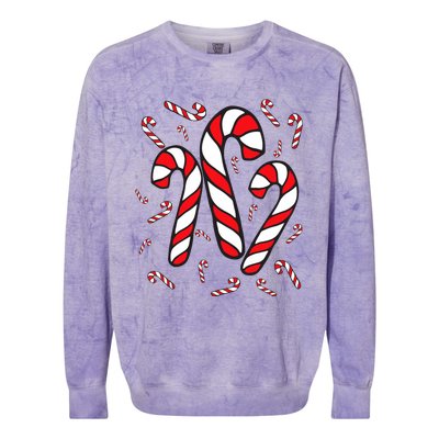 Candy Cane Crew Merry And Bright Red And White Candy Costume Colorblast Crewneck Sweatshirt