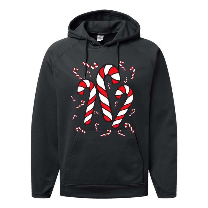 Candy Cane Crew Merry And Bright Red And White Candy Costume Performance Fleece Hoodie