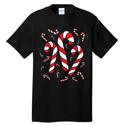 Candy Cane Crew Merry And Bright Red And White Candy Costume Tall T-Shirt