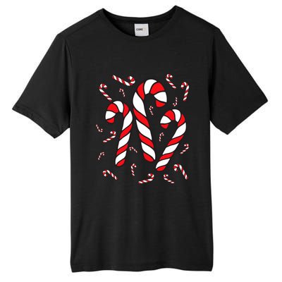 Candy Cane Crew Merry And Bright Red And White Candy Costume Tall Fusion ChromaSoft Performance T-Shirt