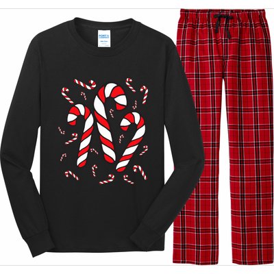 Candy Cane Crew Merry And Bright Red And White Candy Costume Long Sleeve Pajama Set