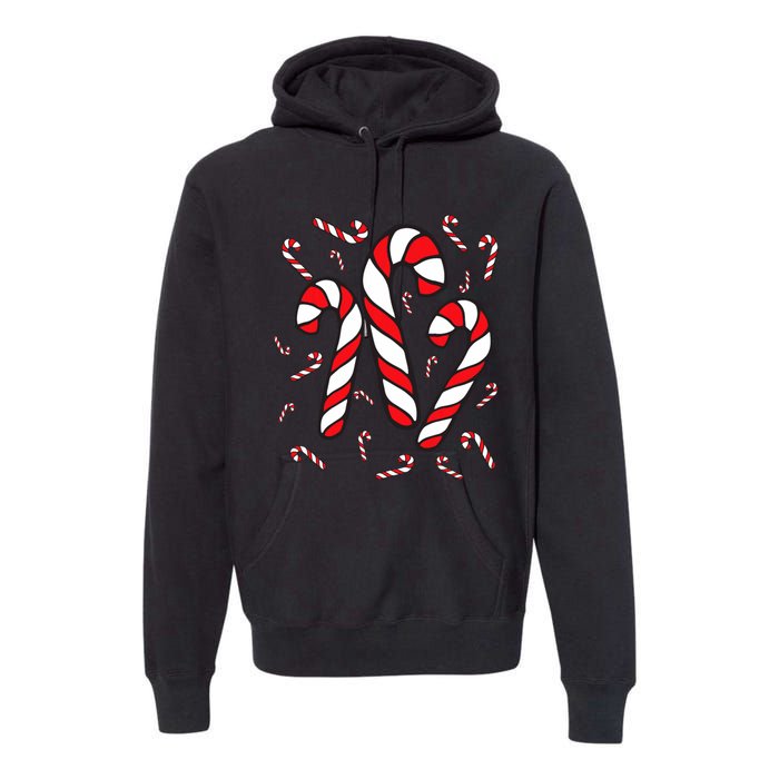 Candy Cane Crew Merry And Bright Red And White Candy Costume Premium Hoodie