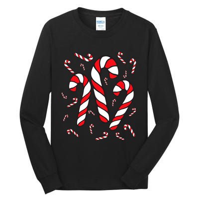 Candy Cane Crew Merry And Bright Red And White Candy Costume Tall Long Sleeve T-Shirt