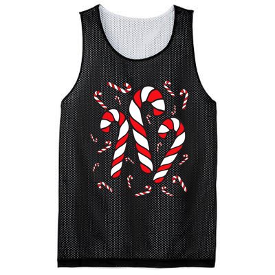 Candy Cane Crew Merry And Bright Red And White Candy Costume Mesh Reversible Basketball Jersey Tank