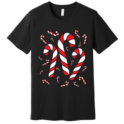 Candy Cane Crew Merry And Bright Red And White Candy Costume Premium T-Shirt