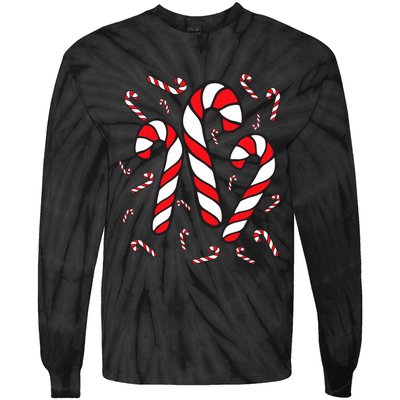 Candy Cane Crew Merry And Bright Red And White Candy Costume Tie-Dye Long Sleeve Shirt