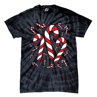 Candy Cane Crew Merry And Bright Red And White Candy Costume Tie-Dye T-Shirt