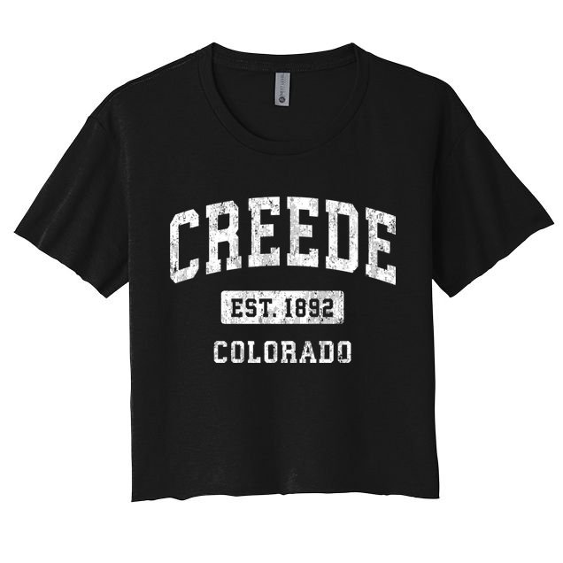 Creede Colorado Co Vintage Athletic Sports Crop Top