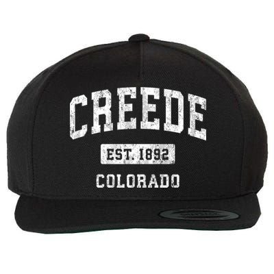 Creede Colorado Co Vintage Athletic Sports Wool Snapback Cap