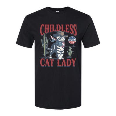 Cowboy Cat Childless Cat Lady Kamala 2024 Election Voting Softstyle® CVC T-Shirt