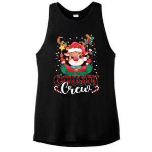 Cousin Crew Christmas Reindeer Santa Lights Red Plaid Xmas Gift Ladies PosiCharge Tri-Blend Wicking Tank