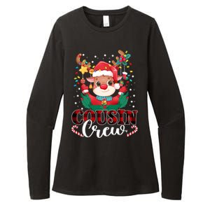 Cousin Crew Christmas Reindeer Santa Lights Red Plaid Xmas Gift Womens CVC Long Sleeve Shirt