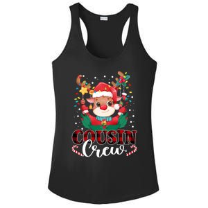 Cousin Crew Christmas Reindeer Santa Lights Red Plaid Xmas Gift Ladies PosiCharge Competitor Racerback Tank