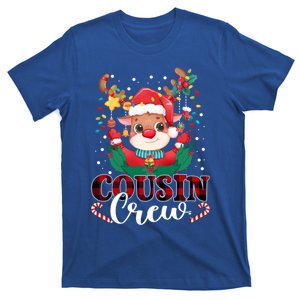 Cousin Crew Christmas Reindeer Santa Lights Red Plaid Xmas Gift T-Shirt