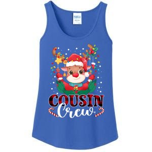 Cousin Crew Christmas Reindeer Santa Lights Red Plaid Xmas Gift Ladies Essential Tank