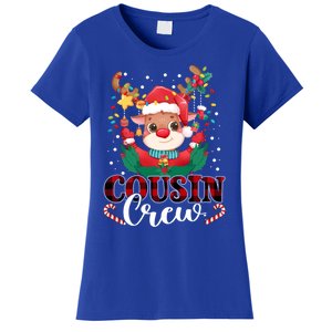 Cousin Crew Christmas Reindeer Santa Lights Red Plaid Xmas Gift Women's T-Shirt