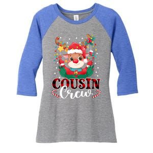 Cousin Crew Christmas Reindeer Santa Lights Red Plaid Xmas Gift Women's Tri-Blend 3/4-Sleeve Raglan Shirt