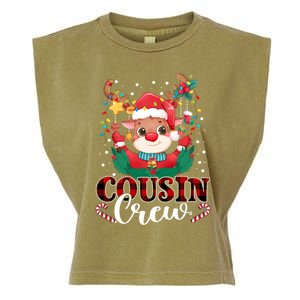 Cousin Crew Christmas Reindeer Santa Lights Red Plaid Xmas Gift Garment-Dyed Women's Muscle Tee