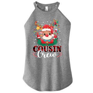 Cousin Crew Christmas Reindeer Santa Lights Red Plaid Xmas Gift Women's Perfect Tri Rocker Tank