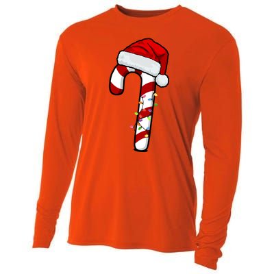 Christmas Candy Cane Holiday Cooling Performance Long Sleeve Crew