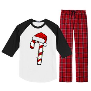 Christmas Candy Cane Holiday Raglan Sleeve Pajama Set