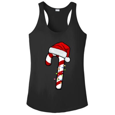 Christmas Candy Cane Holiday Ladies PosiCharge Competitor Racerback Tank