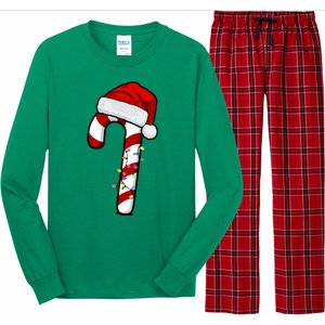 Christmas Candy Cane Holiday Long Sleeve Pajama Set