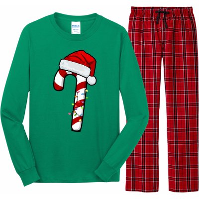 Christmas Candy Cane Holiday Long Sleeve Pajama Set