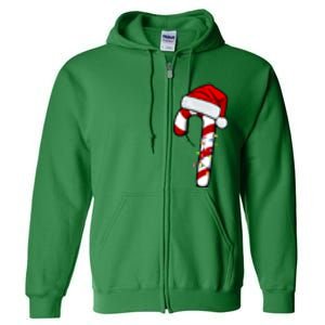 Christmas Candy Cane Holiday Full Zip Hoodie