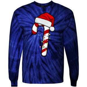 Christmas Candy Cane Holiday Tie-Dye Long Sleeve Shirt