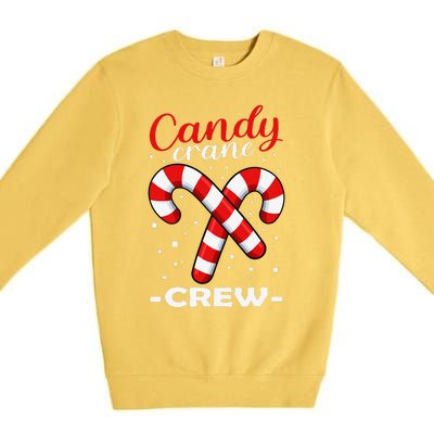 Candy Cane Crew Matching Christmas Pajama Cool Xmas Pj Premium Crewneck Sweatshirt