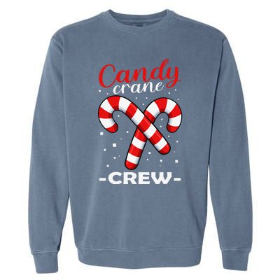 Candy Cane Crew Matching Christmas Pajama Cool Xmas Pj Garment-Dyed Sweatshirt