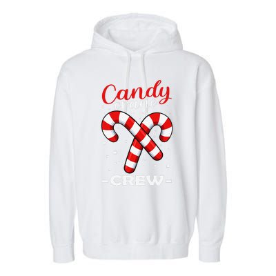 Candy Cane Crew Matching Christmas Pajama Cool Xmas Pj Garment-Dyed Fleece Hoodie