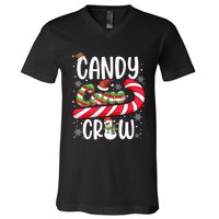 Candy Cane Crew Christmas Xmas Love Candy Girls V-Neck T-Shirt