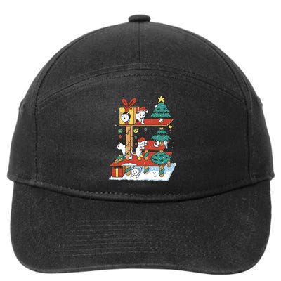 Cathouse Christmas Cat Tree 7-Panel Snapback Hat