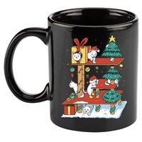Cathouse Christmas Cat Tree 11oz C Handle Ceramic Mug
