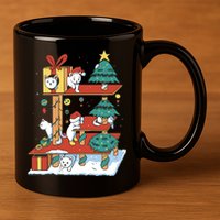 Cathouse Christmas Cat Tree 11oz C Handle Ceramic Mug