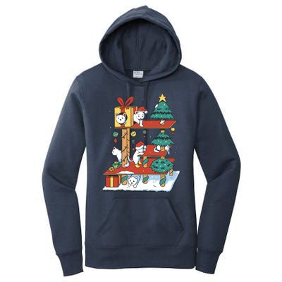 Cathouse Christmas Cat Tree Women's Pullover Hoodie