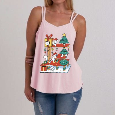 Cathouse Christmas Cat Tree Women's Strappy Tank