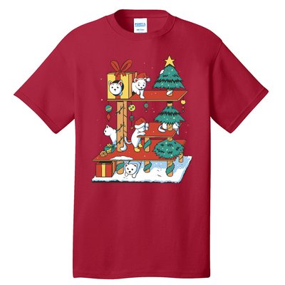 Cathouse Christmas Cat Tree Tall T-Shirt