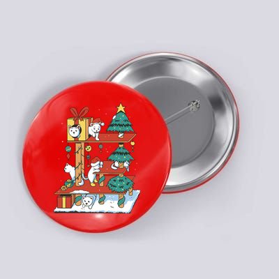 Cathouse Christmas Cat Tree Button