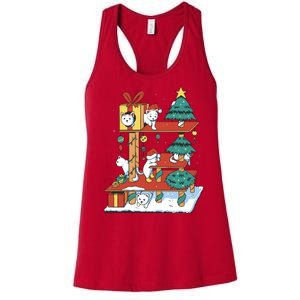 Cathouse Christmas Cat Tree Women's Racerback Tank